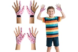 SHDGFB Lot de 4 gants de compression pour le pouce - Pour enfants - Pour enfants - Arrêtent de sucer le pouce et de mordre les doigts - Pour enfants de 5 à 13 ans (fraise rose)