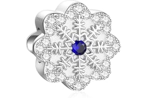 SEVENWELL Schneeflocken Charm für Pandora Hund Katze blaue Schneeflocke baumelnder Charm Sterling silber Weihnachts geschenk
