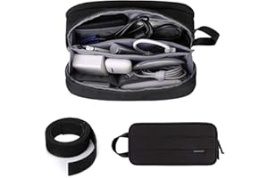 Bagsmart Organizer na kable, wielofunkcyjna kieszeń na kable, organizer na kable o dużej pojemności do ładowarki PC, kabla, adaptera, powerbanku, kart SD, czarny