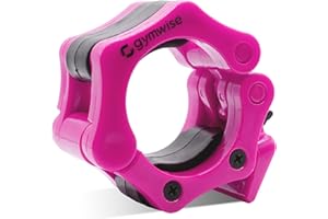 Gymwise Olympic Barbell Clips, Pair of 2” Inch Barbell Collars, Premium, and Heavy-Duty Clamps (Pink)