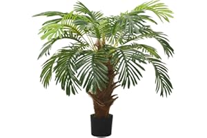 vidaXL Palmera Cycas Artificial con Macetero Plantas Falsas Decoración Floral Imitación Oficina Salón Sala de Estar Habitación 90 cm Verde