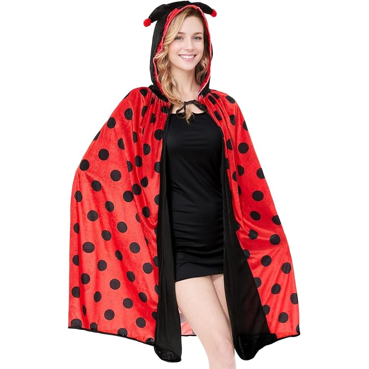 Ladybug Umhang Kostüm Für Karneval & Halloween – Marienkäfer Design, Aus Polyester, Für Damen & Herren