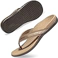 LLSOARSS Plantar Fasciitis Feet Sandal with Arch Support - Best Orthotic flip Flops for Flat Feet，Heel Pain- for Women