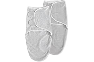 Soarwg Kids Baby Swaddle Blanket Wraps for 0-3 Months, Oeko-tex100, Adjustable Newborn Swaddle Set for Baby Boy and Girl, Breathable Cotton Baby Essentials, 2 Pack (Light Grey)