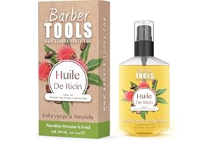 BARBER TOOLS OLIO DI RICINO | 100% Puro, Naturale e spremuto a freddo | Ciglia, sopracciglia, corpo, capelli, barba, unghie | Olio di ricino, senza esano, senza OGM (150 ml)