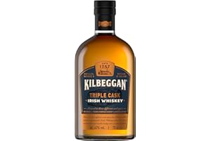 ‎KILBEGGAN Kilbeggan Triple Cask Irish Whisky | mit einem Hauch vom Honig | 43% Vol | 700ml Einzelflasche