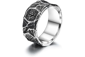 GTHIC Bague Viking en Acier Inoxydable pour Hommes Femmes Punk Vintage Bague Runes Nordiques Amulette Bague Bijoux Cadeau pour Couple, Taille Américaine 7-12
