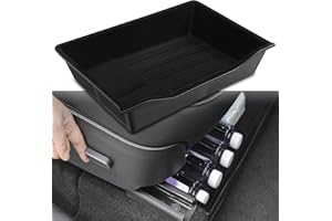 Sycreek Passend für Tesla Model 3/Y unter dem Sitz Aufbewahrungsbox Organizer Tray ABS Beflockung Aufbewahrungsbox für Tesla Model 3/Y Zubehör 2020 2021 2022 (unter Vordersitz ABS Box)