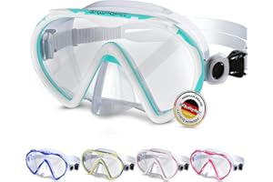 AQUAZON Beach okulary do nurkowania – wyjątkowo wygodny silikon – w zestawie kieszeń z siatki – okulary do pływania z ekstra hartowanego szkła dla dzieci w wieku 7-12 lat, dla dorosłych