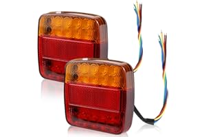 ‎ABNAOK Abnaok 2 PCS LED Rückleuchten Anhänger, 12V Wasserdichte Anhängerbeleuchtung Rücklicht KFZ Heckleuchten mit ECE E-Geprüfte Blinker Zubehör für Traktor PKW LKW RV Caravan