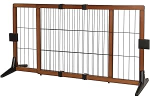 lionto Barrière de sécurité pour Chiens barrière pour escalier barrière de Chiots, Hauteur 50 cm Marron/Noir