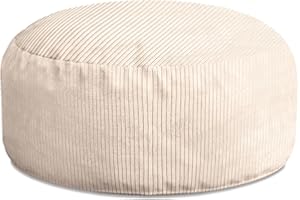 ‎DREAMROOTS DreamRoots Pouf Hocker 70x70x40cm - Sitzkissen Rund - Wohnzimmer Hocker - Fußhocker Für Sessel & Sofa - Fußablage Hocker