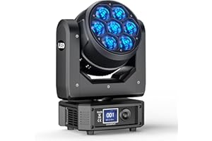 LELEGHT 7X40W Moving Head DJ Light RGBW Partylight Zoom Wash Beam Effect LED Stage Lights Spot Disco Light for Bar Wedding Party Show Club Stage