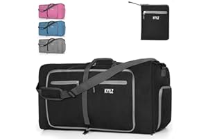 KYYLZ 85L Faltbare Reisetasche Damen Herren, Handgepäck Tasche, Reisetasche Groß mit Schuhfach und Mehreren Taschen, Sporttasche Für Reisen, Sport, Urlaub (Schwarz)