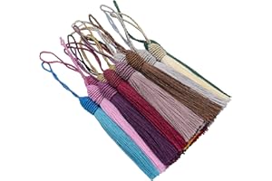 HETUYON Silky Bookmark Tassels DIY Craft: 20pcs Small Handmade Pendant for Projects Supply, Sewing, Key, Garlands Trim, Keychains, Bags, Earrings Jewellery Making and Home Furniture Decor (Mixed20)