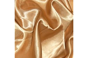 DISCOUNT FABRICS LTD Gold Silky Satin Fabric by The Meter Polyester 150cm 60 Inch Wide