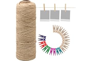 REYSHIN 200m Jute-Schnur 1mm Dicke Braun Jute-Kordel Deko Packschnur Dekoration Verpackung Jutegarn Hanfschnur Bindegarn Für Dekoration, DIY Handwerk, Verpackung, Floristik (1mm, 200m)