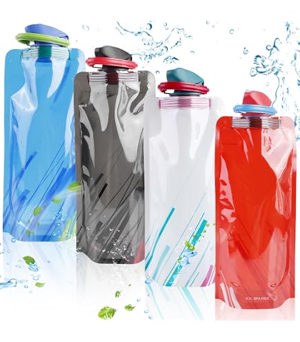 2 Gourdes Pliables 700 Ml - Souples, Sans BPA, Avec Clip, Pour Randonnée, Sport, Voyage