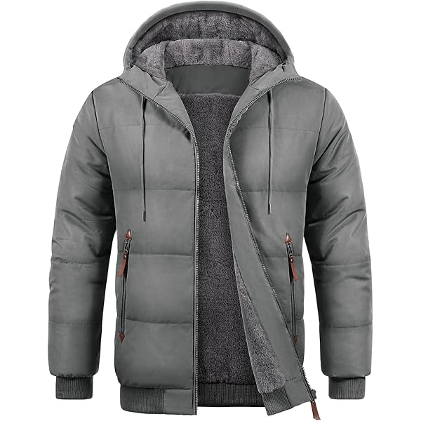 Homme Manteau D'hiver Doudoune Veste Matelassée Rembourré Capuche Sport