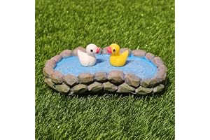 Aruna Decor Resin Miniature Pond with 2 Ducks, Garden Decor, Doll House Accessories, Miniature Garden Decoration