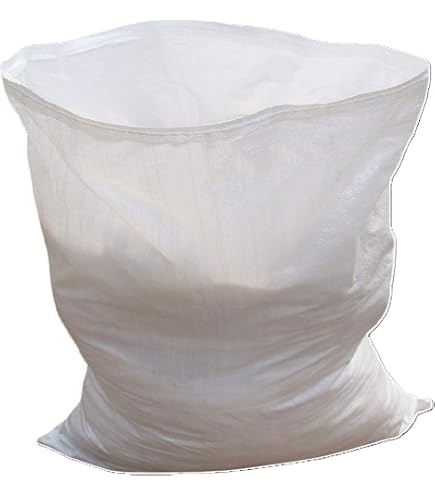 SKIR'CO Sacchi bianchi in tessuto PP 50 x 80 cm, 60 pezzi, sacchetti in polipropilene, per la costruzione di macerie, sacchi per lo smaltimento dei rifiuti
