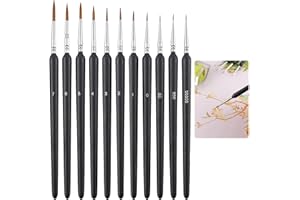 BANJIABB 11 pennelli per dipingere in base ai numeri, pennelli sottili, pennelli in silicone per dipingere con i numeri, pennelli per modellismo, pennelli per dipingere con i numeri, per colori acrilici, nail