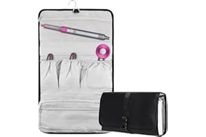 Linkidea Podróżny futerał ochronny kompatybilny z Dyson Airwrap Styler, przenośna wisząca torba do przechowywania lokówki, torba podróżna z haczykiem do zawieszania (czarny), Czarny, Nowoczesny