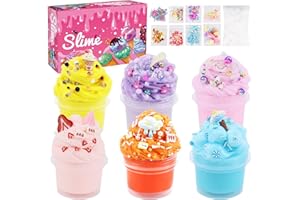 MJUTHY Schleim Kit Kinder - Eiscreme Slime Set Zum Selbermachen, Slimy Butter Cloud Fluffy Schleim Schaumstoffkugeln Slime Kit für Mädchen & Jungen Party Geschenk Geburtstag Weihnachten Mit 8 Zubehörpaketen