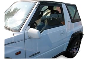 J&J Automotive | Deflettori D'Aria Antiturbo Per Vitara ET 2-Porte 1989-1998, Set di 2 Pz, Nero, Antivento, Antipioggia, Fume' Oscurati