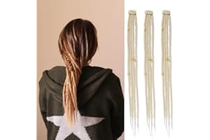 Dsoar Estensioni Dreadlock Sottili 20 Pollici Clip In Dreads Fatti a Mano Dreads 3Pcs Crochet Loc Extensions(613#)