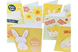 YLAB Fabriquez 8 cartes de Pâques - Kit d'artisanat - Cartes vierges, autocollants et enveloppes
