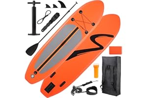 TLSUNNY Inflatable Stand Up Paddle Board, 3 Fins Paddleboard with Full SUP Accessories for All Skill Levels, Portable Two-Way Hand Pump and Carry Bag, for Yoga Touring Fishing