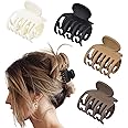 DEEKA Double Row Teeth Hair Clips Small Claw Clips for Thin Hair 4 Pack 1.6" Medium Matte Non-slip Short Hair Accessories for Women and Girls