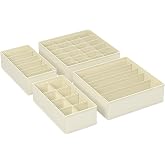 SONGMICS Underwear Storage Boxes, Drawer Organizer, Cabinet Organizer, Foldable, Bra, Underwear, Socks, Tie