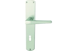 Alpertec 40401000PO Aluminium Phil-LS Langschildgarnitur für Zimmertüren in Silber eloxiert BB 72 MM Drückergarnitur Türdrücker Türbeschläge Neu, edelstahlfarben