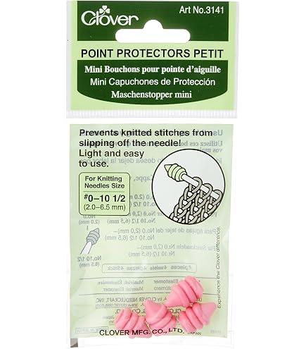 Bouchons De Protection Clover Pour Aiguilles à Tricoter - Blanc - Lot De 4 - Taille 2mm à 6.5mm