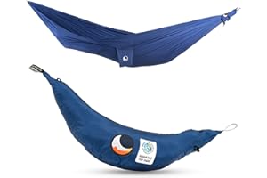 Ticket to the Moon Fair Trade & Artisanal Compact-Hamac Bleu Roi pour Voyages, Camping, Jardin, Maison, 3.2 * 1.55m, 480g, Durable Nylon en Soie De Parachute, Installation < 1min