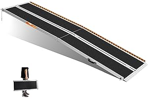 ‎GARDHOM gardhom Rollstuhlrampe Klappbar,Rollstuhlrampe für Treppen305cm,362kg LadekapazitäT Anti-Rutsch,Extrabreit 72cm Schwellenrampe füR Heimtreppen Treppen Rollstuhl auffahrrampe alu