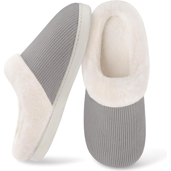 Chaussons Femme En Mousse Mémoire - Pantoufles Douillettes Chaudes, Antidérapantes - Pour Maison Et Bureau - 3