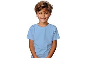 KINKIES Camiseta Manga Corta algodón para niños y niñas - Camiseta eterna 190 g/m Durable, no se deforma y Elegante