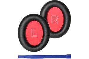 Adhiper Q10 Cuscinetti Auricolari Proteici in Pelle Cuscinetti per Cuffie con Cancellazione del Rumore Parti di Ricambio per Cuffie Compatibile con Anker Soundcore Life Q10 Cuffie (nero+rosso)