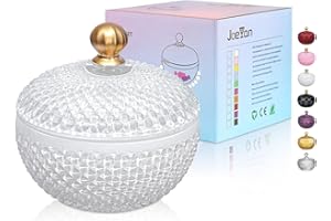 Joeyan Piccoli Barattoli Dolci in Vetro Bianco con Coperchio,Piatti di Caramelle in Vetro Rilievo per Noci,Cioccolato,Biscotti,Barattolo Decorativo per Matrimoni,Buffet Festa,Decorazioni per la Casa