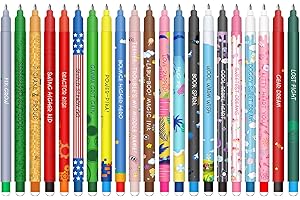 HTGWCG Set di Penne Gel Cancellabili - Natale Erasable Gel Pens Sfera sull'Estremità per Rimuovere l'Inchiostro, Termosensibile, 0,7 mm (21 penne cancellabili cartoni animati)