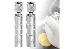 LOEPENLE Chiave per Candela, 14 mm e 16 mm, 2 Pezzi, Magnete, Universale, Flessibile, Set di Strumenti per la rimozione di Candele