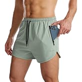 Suwangi Men Athletic Shorts With Zipper Pocket | 2in1,Quick-Drying,Gym,Workout,Fitness,Running,Breathable,Lightweight,Jogging