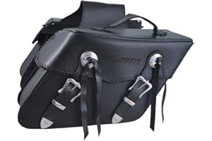 A-Pro Fringed Panniers Bag Pair Saddle bag Luggage Custom Chopper Travel Bag Black