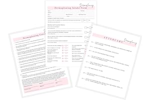 LASHICORN Dermaplaning Intake, Consent, and Aftercare Form | 75 Pack | 8.5 x 11" A1 Forms | Clients Signature | Dermaplaning Client Forms Bundle | White and Pink Design