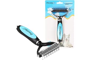 Docatgo Dog Cat Brush, Grooming Dematting Rakes Tool Kit, Undercoat Combs For Small, Medium, Large Pets Horses Rabbits, Removes Easy Knots, Mats And Tangled Short Or Long Hair,17+9 Double-Side Use