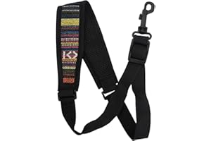 DILWE Saxophone Strap, Adjustable Single Shoulder Sax Strap Portable Cotton Neck Sax Strap(Folk Style)