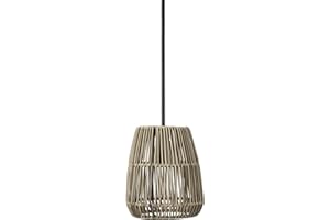 ‎PR HOME OF SCANDINAVIA PR Home of Scandinavia Lampenschirm Rattan für Außen grau beige Saigon 18cm für E27 Pendelaufhang